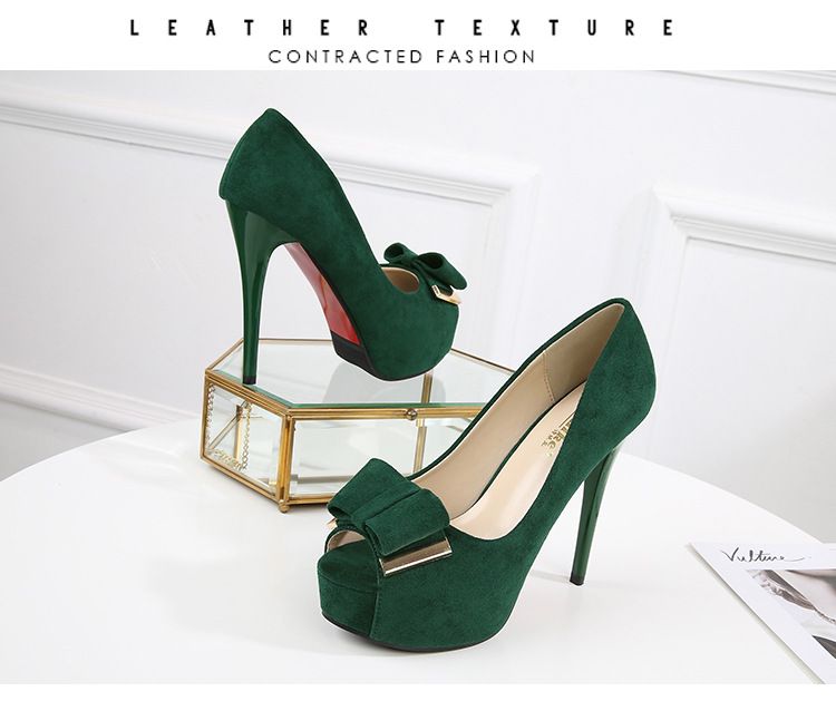 Artikelnummer 865-3 12cm High Heel Bowknot Einzelschuhe Größe 32-39_voghion.com