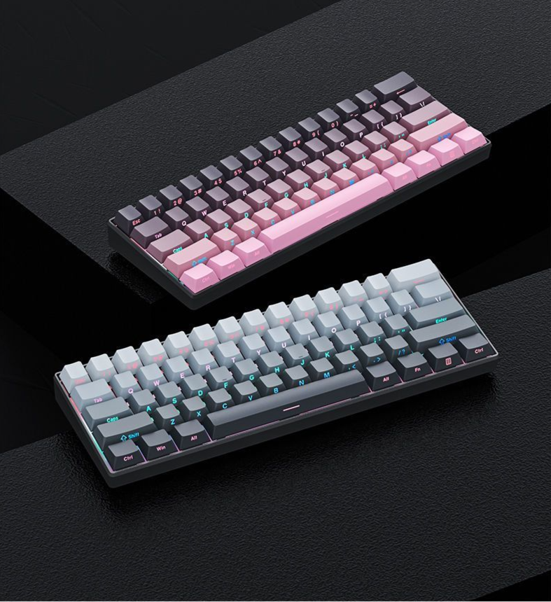 Clavier mécanique F61 dégradé Ral, rétroéclairage coloré, commutateur Blu-ray, adapté aux ordinateurs de bureau, tablettes, ordinateurs portables et jeux_voghion.com
