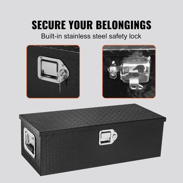 Heavy Duty Aluminum Truck Bed Tool Box, Diamond Plate Tool Box With Side Handle And Lock Keys, Storage Tool Box Chest Box Organizer For Pickup, RV,_voghion.com