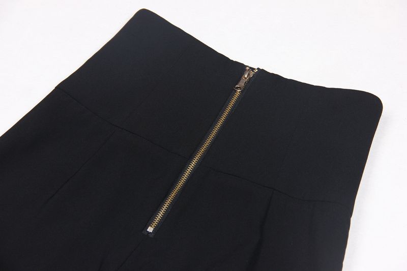 Women's Clothing Heavy iron drill vest black wide-leg pants temperament commuter high-waisted flared pants_voghion.com