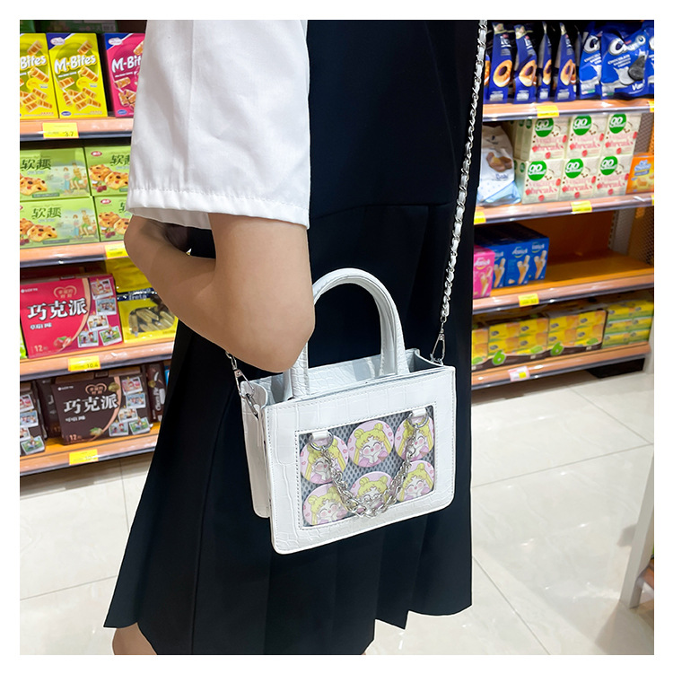 Borsa a tracolla per borsa da dolore trasparente giapponese di grande capacità 2023 Nuova borsa da donna con borsa quadrata trasparente di fascia alta di fascia alta per la primavera e l'estate_voghion.com
