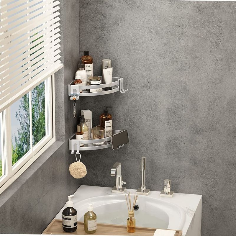 Rust Shelf Storage Organizer Shelf Shower Proof Caddy Corner Shampoo Bathroom Shower Shower Pack Wall Corner Drill 2 Corner No_voghion.com