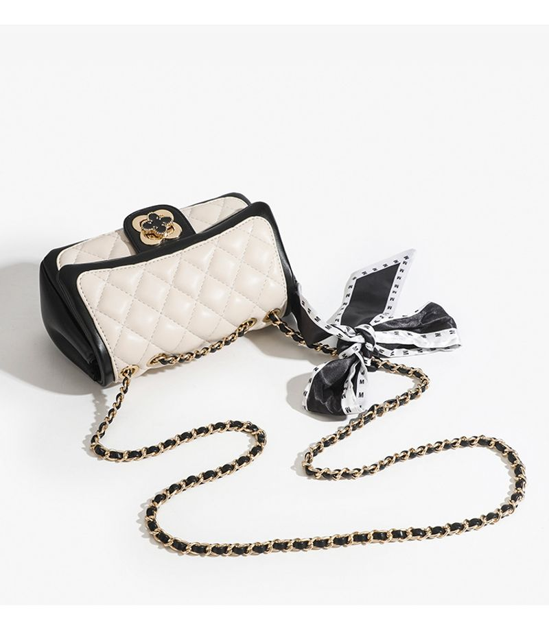 einzelne Schulter kleine quadratische Rhombus Umhängetasche Xiaoxiangfeng Mode Nischenkette Tasche_voghion.com