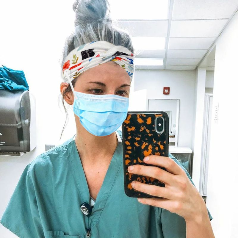 Maschera protettiva per la fronte con bottoni a croce stampati e anti-strangolamento, per medico e infermiere, in vendita calda_voghion.com