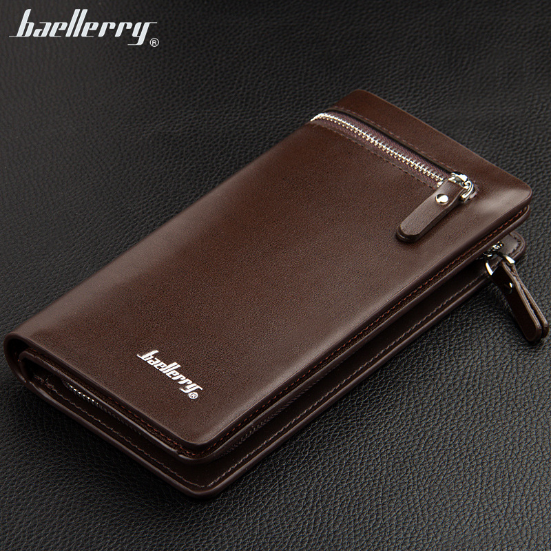 Portafoglio BAELLERRY Borsa da uomo con pochette classica di nuova moda con cerniera lunga Borsa per cellulare_voghion.com