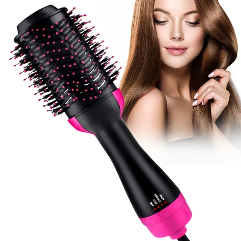 Ionic Electric Hair Dryer, Hot Air Brush, Styling And Volume Regulator, Straightener, Curler, Comb, Drum, One-step,_voghion.com