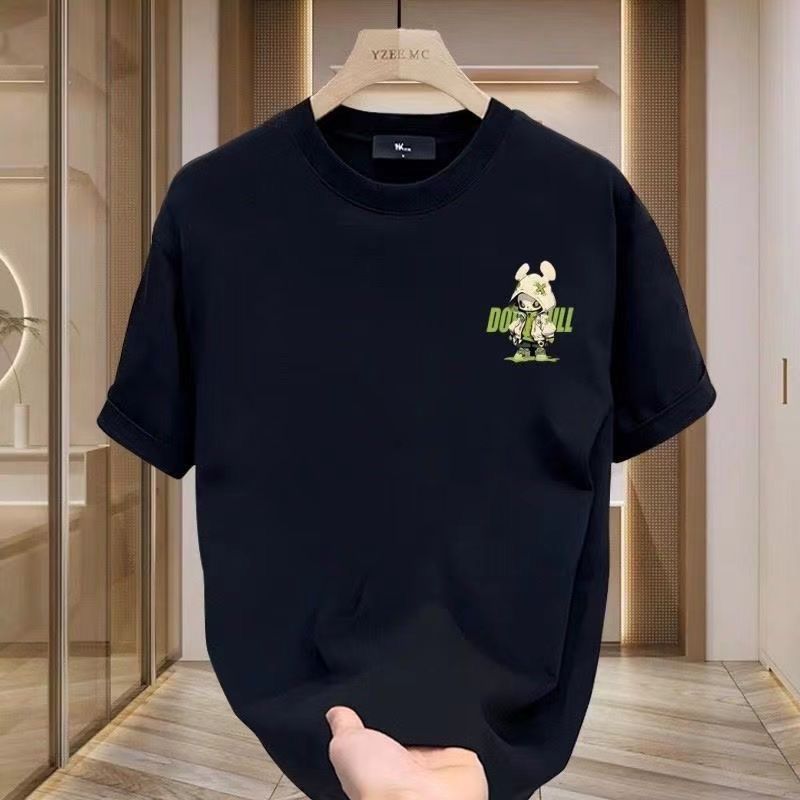 Combed Cotton Summer New T-Shirt Men's Brand Korean Version Versatile Trendy Slim Fit Printed Short Sleeve Top_voghion.com