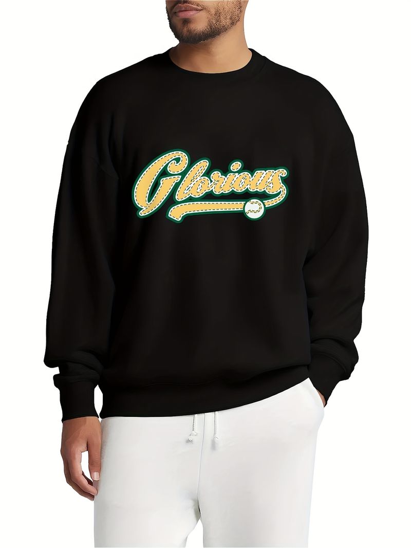 Spring And Autumn Essential: Men'S Long - Sleeve Hoodless Sweatshirt_voghion.com