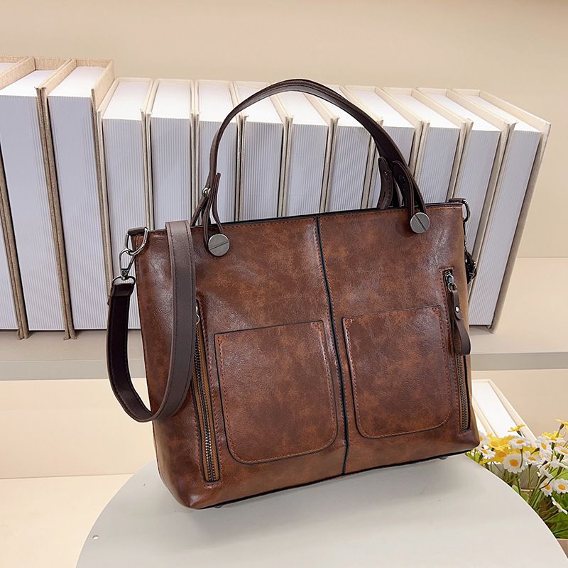 Borsa a tracolla semplice e di grande capacità da donna, nuova moda 2025_voghion.com