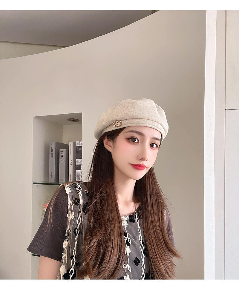 Women's Hats Internet celebrity hat women's winter and autumn versatile beret version retro woolen painter hat_voghion.com