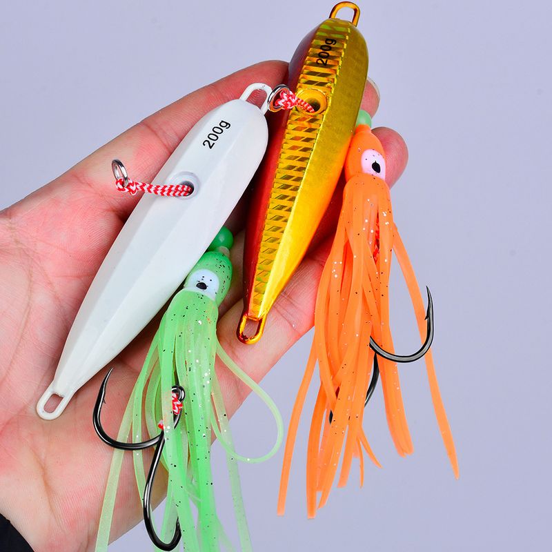 Esca per calamari con baffi luminosi e lenti a jigging, esca per la pesca a traina bionica in mare, piastra di ferro_voghion.com