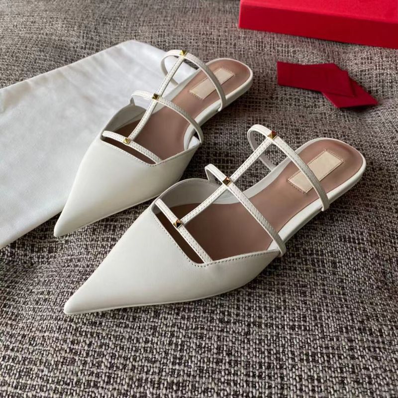 Sandales à talon Muller pointues de haute qualité, neuves depuis 24 ans, avec bride en cuir peu profonde, à la mode_voghion.com