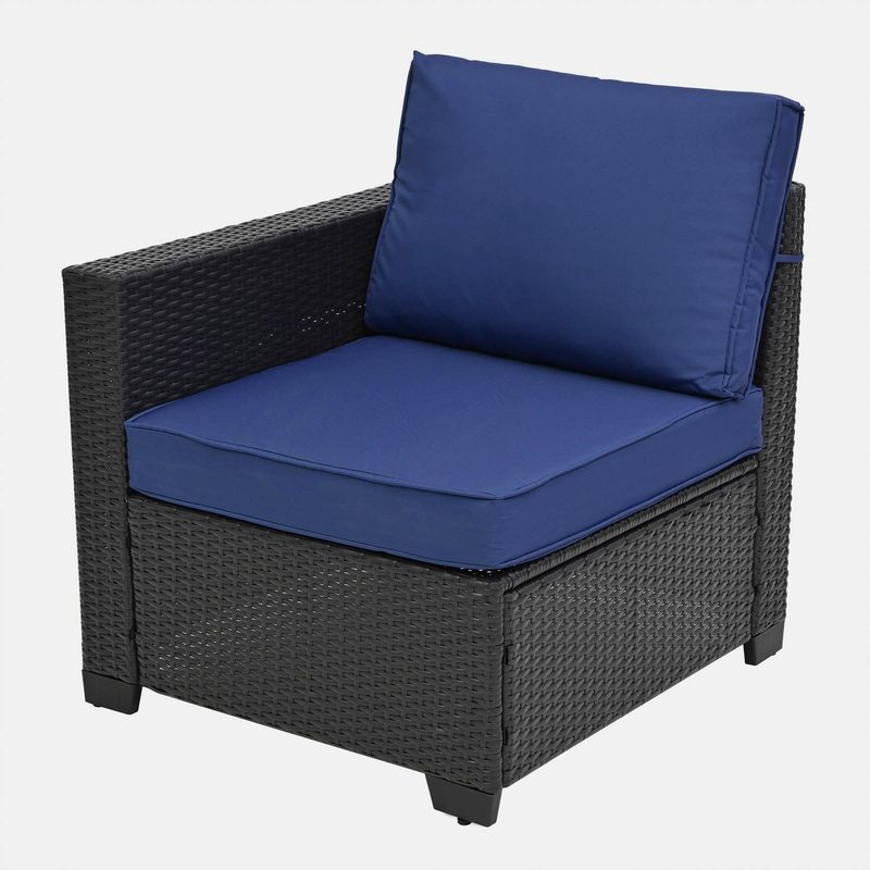 10 Piece PE Rattan Patio Furniture Set, Sectional Sofa Set, Outdoor Patio Furniture Set With Cushions & Tempered Glass Coffee Table_voghion.com
