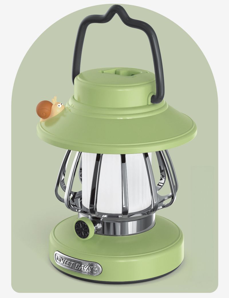 Nuova lanterna portatile ricaricabile da esterno Snail con gancio portatile, tenda da campeggio in stile retrò_voghion.com