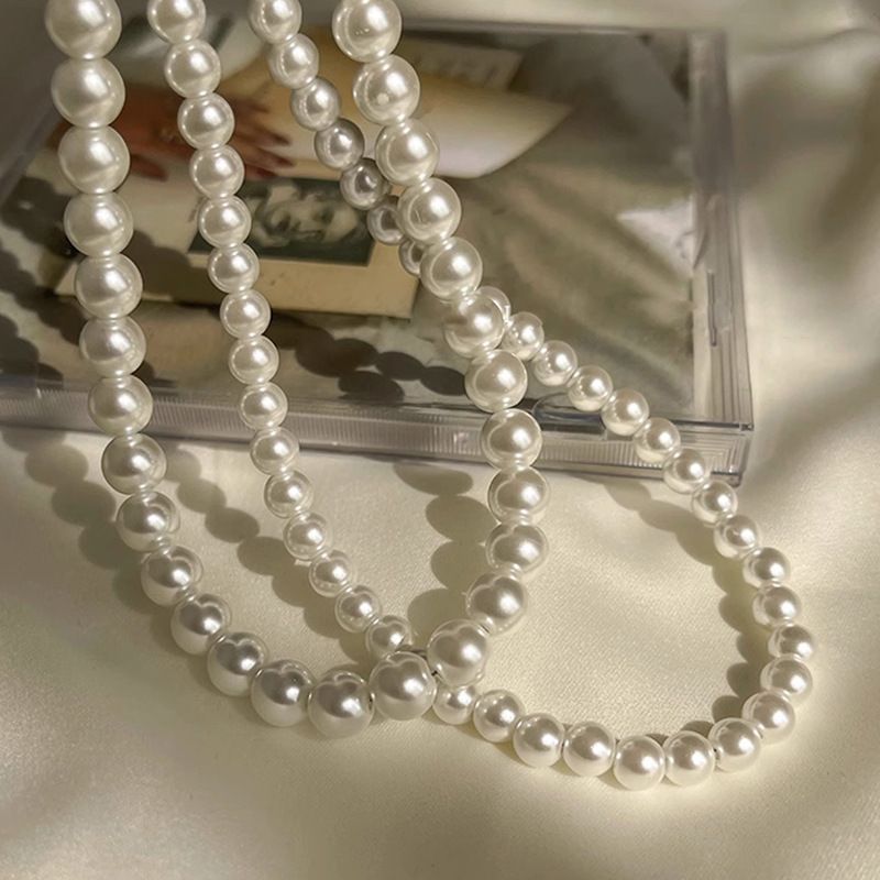 Collana di perle di vetro con perline, nuovo stile, collana di temperamento, design femminile, accessori per catene di clavicola_voghion.com