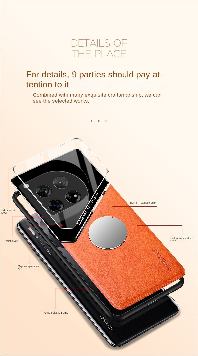 Custodia in pelle con texture per OnePlus 12 12R 11 11R 10 Pro 10T con supporto magnetico a ventosa per auto Coque Fundas Capa_voghion.com