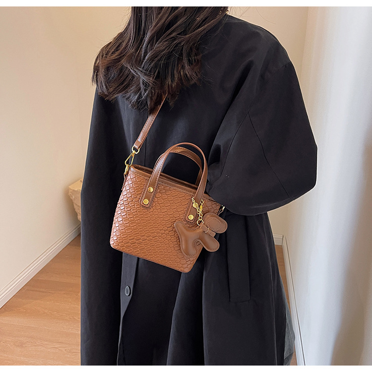 Borsa a secchiello di tendenza transfrontaliera borsa da donna alla moda semplice borsa a tracolla a tracolla borsa in tessuto trasporto di goccia in un unico pezzo_voghion.com