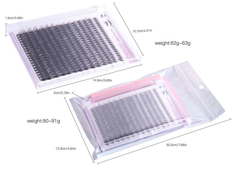 European and American cross border hot selling thick fried hair single cluster false eyelashes set DIY large capacity segmented grafted false eyelashes_voghion.com