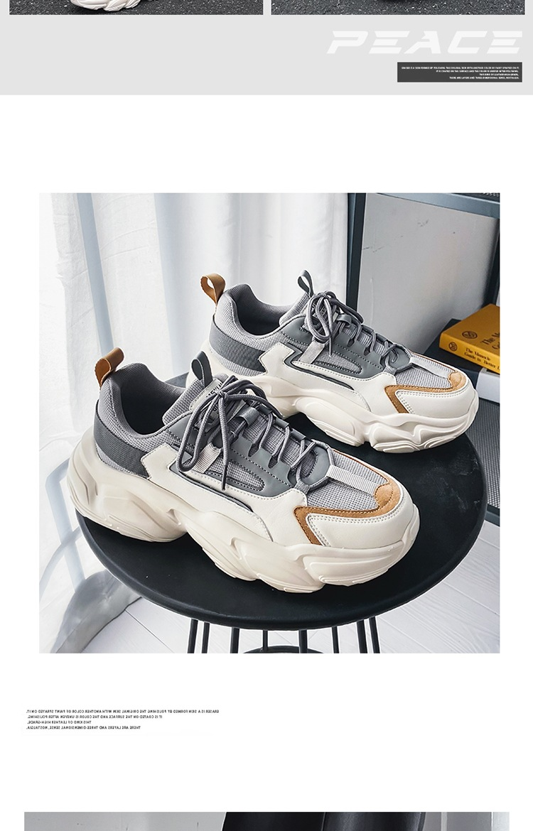 Eakers Men S Spring And Autumn New Casual Running Shoes Thick Soles Booster Trendy Versatile Ins Dad_voghion.com
