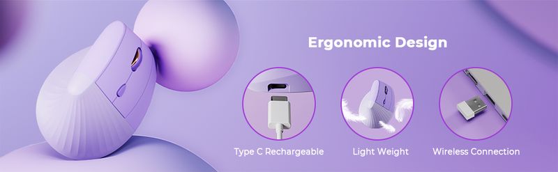 Souris verticale sans fil ergonomique rechargeable Seenda pour livres, tablettes, ordinateurs portables, PC_voghion.com