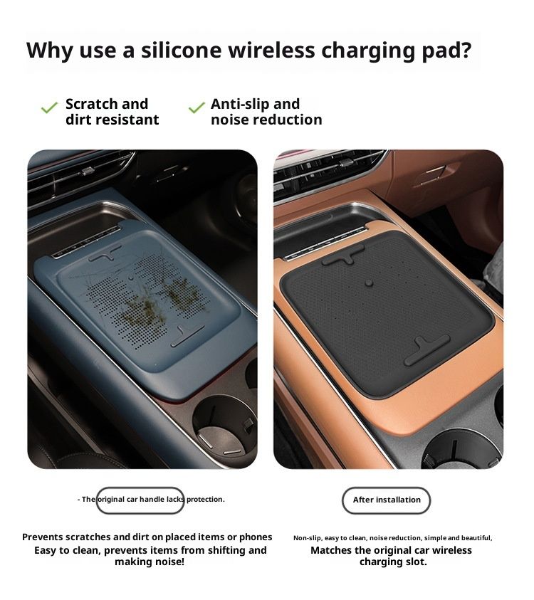 Xiaodeng Xiaodeng Suitable For 24 Models Of Lantu FREE Central Control Wireless Charging Panel Silicone Non-Slip Car Interior Modification_voghion.com