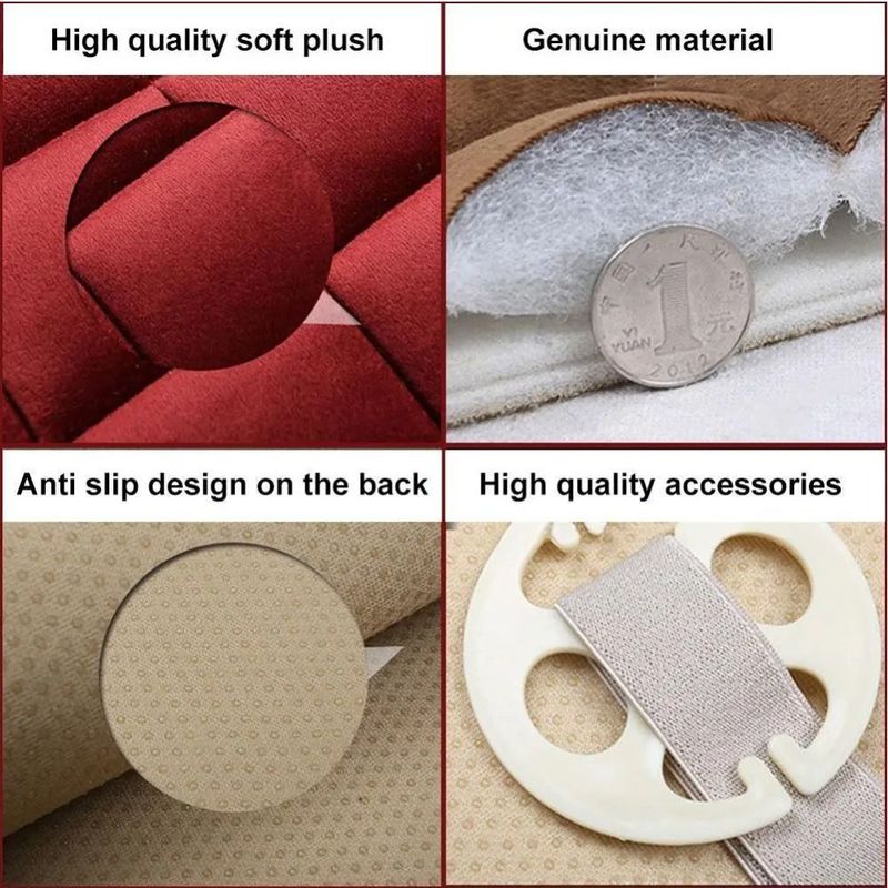 Car Seat Cover Front Rear Flocking Cloth Cushion Non Slide Winter Auto Protector Mat Pad Keep Warm Universal Fit Truck_voghion.com
