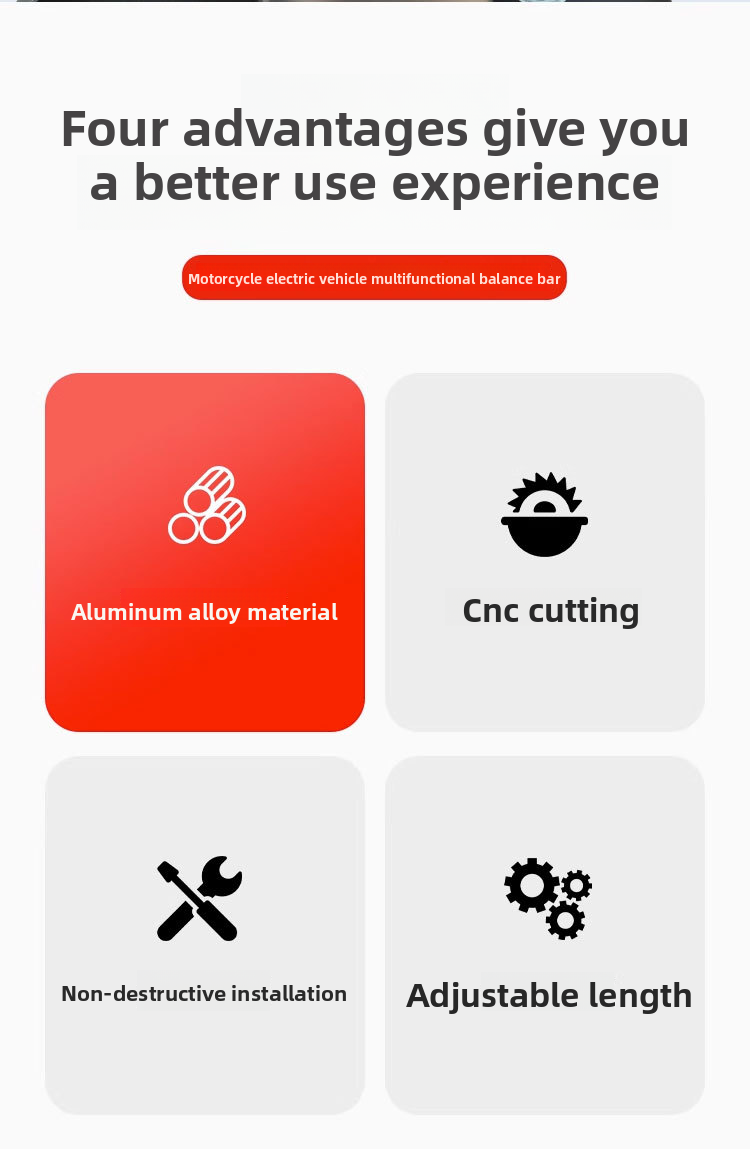 Motorcycle Modification Thickened Crossbar Extension Handlebar Balance Pull Rod Electric Vehicle Reinforced Headstock_voghion.com