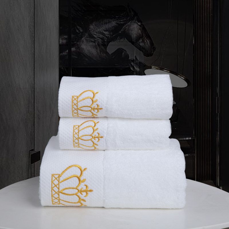 Asciugamano da bagno per hotel, in cotone ricamato, assorbente, spesso, in cotone_voghion.com