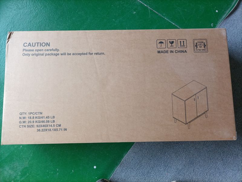 Buffetschrank Landhausstil Mit Massivholzbeinen, Verstellbaren Regalen_voghion.com