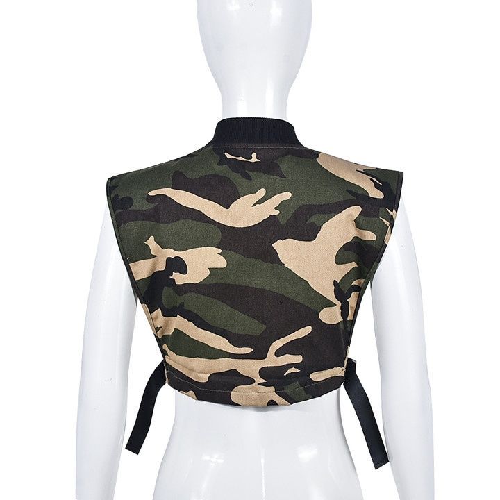 8156DF Nazada Women's Clothing 2025 Spring New Backpack Workwear Style Vest Top For Women Color Block Design_voghion.com