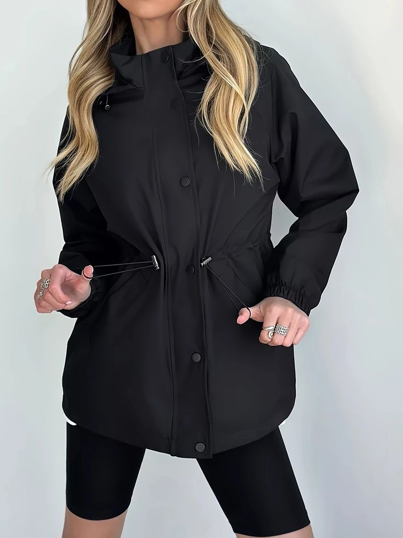 2025 Women's Autumn New Waterproof Jacket Slim Fit Trench Coat Windproof Parka_voghion.com