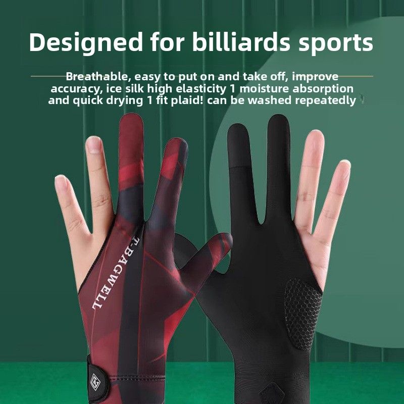 Gloves Full High-end Anti-slip Fingerless Table Tennis Billiard Supplies Thin Snooker Three Finger Breathable_voghion.com