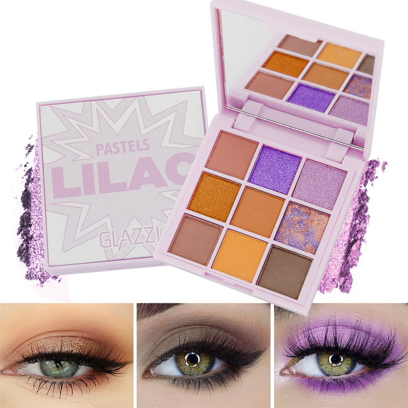 GLAZZI summer ice cream huda nine plate pearl glitter pink sequins earth color matte eye shadow_voghion.com