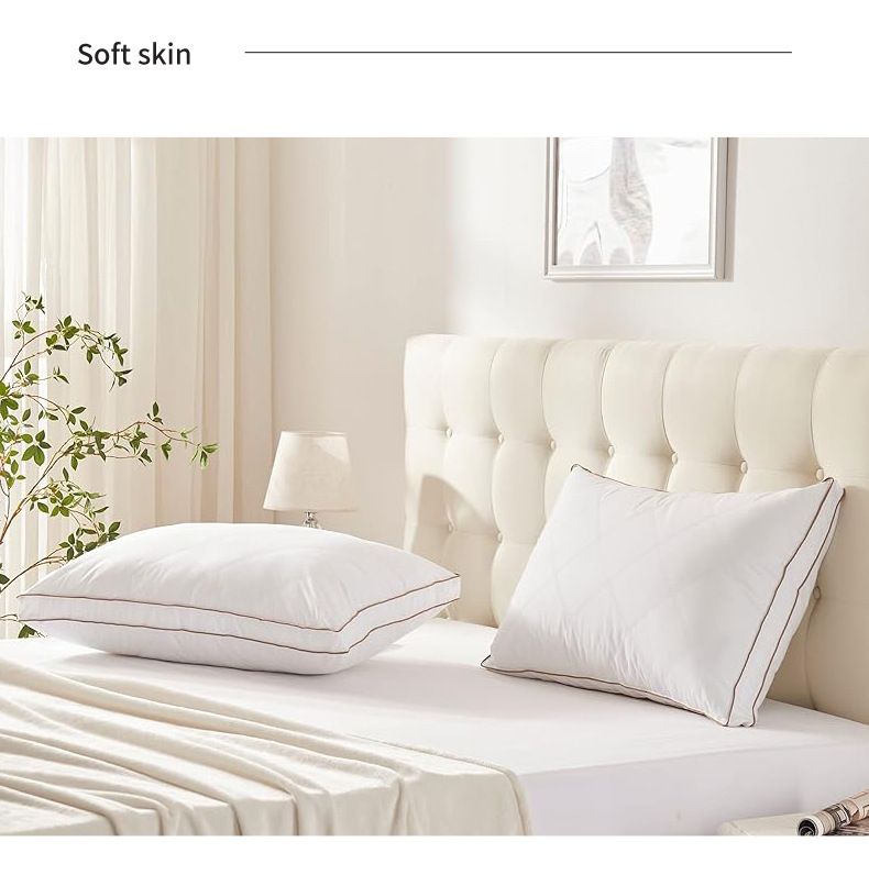 Entenfederkissen – Atmungsaktiver Luftschicht-Kissenkern mit langsamer Rückfederung (5 % Entendaunen, 95 % Federn, 45,7 x 66 cm, weiß, mittlere Festigkeit)_voghion.com