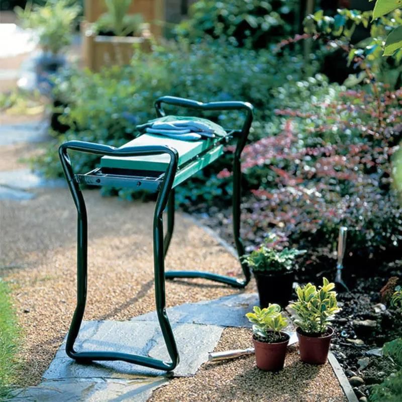 Tabouret de jardin pliable à genoux + grand et petit sac en tissu de jardinage artefact de jardinage_voghion.com