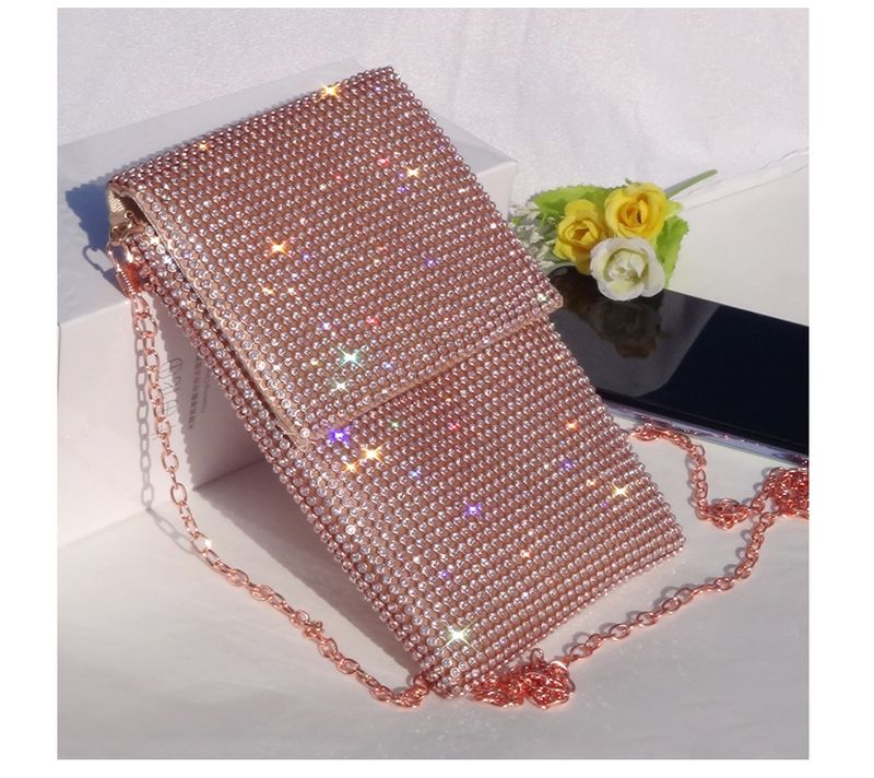 Abendtaschen Diamantbesetzte Handytasche Damen-Umhängetasche Kette Umhängetasche Advanced Sense Vertikale kleine Abendtasche_voghion.com