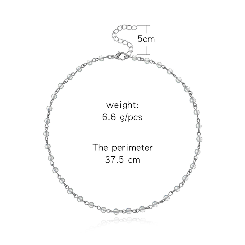 Personalisierte einfache Perlen Accessoires Mode Schlüsselbein Kette Grenzüberschreitende Damen Halskette_voghion.com