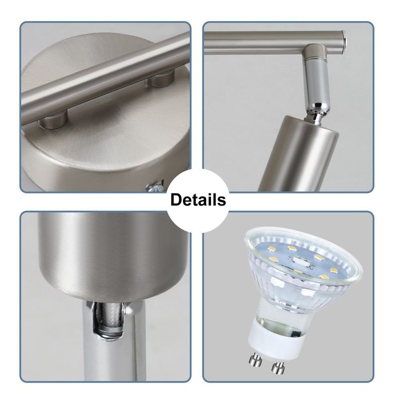 Glitzerlife LED Deckenstrahler 2 Flammig Flurlampe - Modern Silber GU10 Schwenkbar 330° Drehbar Wandstrahler Für Flur Schlafzimmer Küche_voghion.com