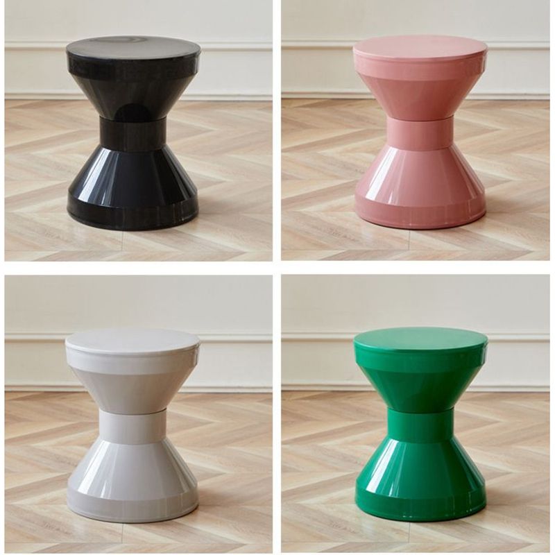 Mesa de centro nórdica de plástico color crema para comedor, sala de estar, pequeña y creativa, redonda, para entrada, cambiador de zapatos_voghion.com