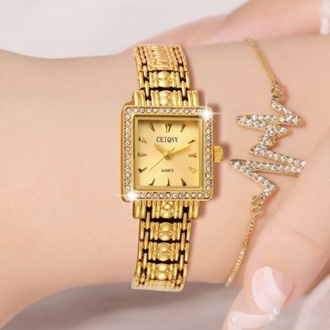 Women's Watches Diamond-encrusted Watches Are Simple And Fashionable Quartz Watch With Square Watch No Digital Scale_voghion.com