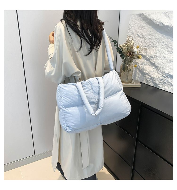 Cotton Bag Down Bag Female Large Capacity Leisure Tote Bag Ladies Commuter Shoulder Bag_voghion.com