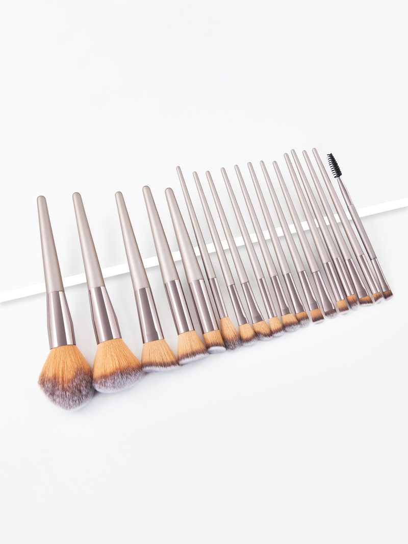 18 stk champagne gull makeup børste sett champagne farge tre farger fabrikk GUJHUI_voghion.com