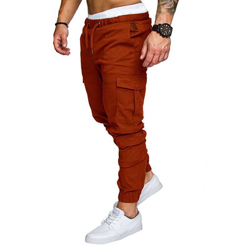 Men's Workwear Cargo Pants - Multi-Pocket Utility Trousers With Durable Woven Fabric, Year-Round Casual Pants_voghion.com