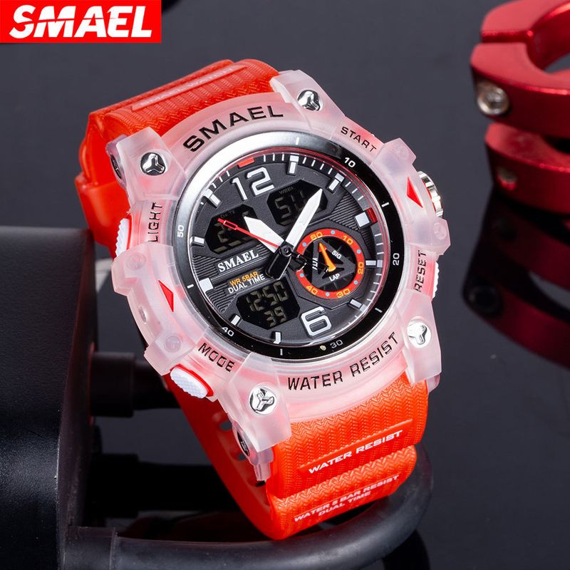 Smael nouvelle montre transparente extérieure hommes en plein air Cool Double affichage étanche montre électronique lumineuse_voghion.com