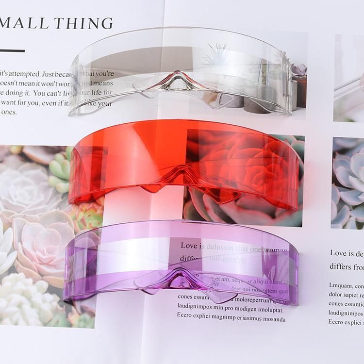 Occhiali da sole unisex alla moda con fascia per capelli fantascientifica, stile cyberpunk, tecnologia futuristica, discoteca integrata_voghion.com