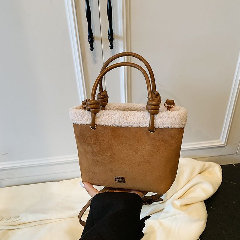 Borsa a mano in morbida pelle scamosciata, versatile borsa a tracolla con tracolla singola, stile borsa piccola, per autunno e inverno, da donna_voghion.com