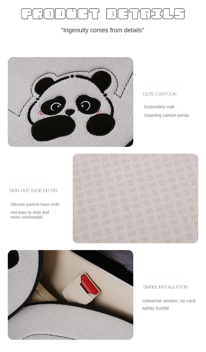 Nuovo cuscino in lino con motivo panda, antiscivolo e traspirante, per la maggior parte delle auto, per tutte le stagioni, universale_voghion.com