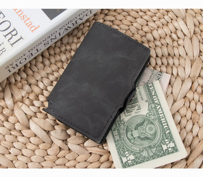 Menn Slim med Money Clip Pop up RFID-blokkerende kredittkortholder Minimalistisk lommebok for menn_voghion.com