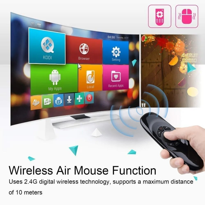 Pour Gyroscope 6 axes 2.4GHz clavier Fly Air souris sans fil Kyboards avec télécommande pour Smart TV Mini PC_voghion.com