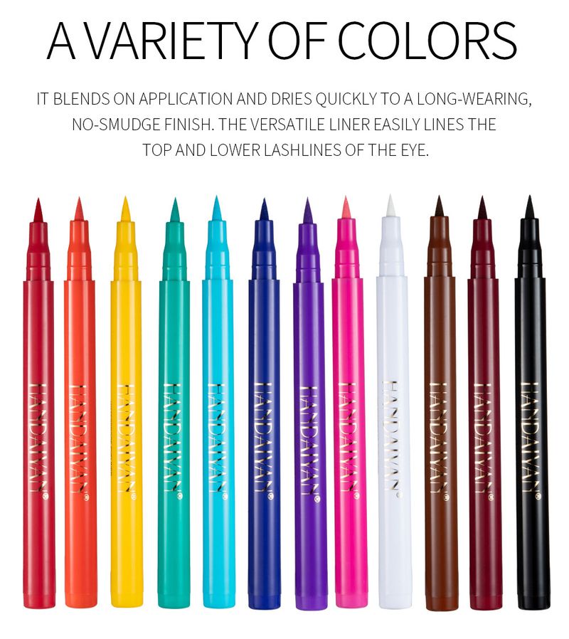 esplosivo handaiyan12 colore opaco asciugatura rapida non facile da sbiadire eyeliner colorato set trucco performance_voghion.com